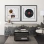 16018 - Record by Deborah Revell Hand Embelished Framed Art Print Matted under Glass