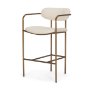 68562V - Parker Cream Fabric Seat Gold Metal Counter Stool