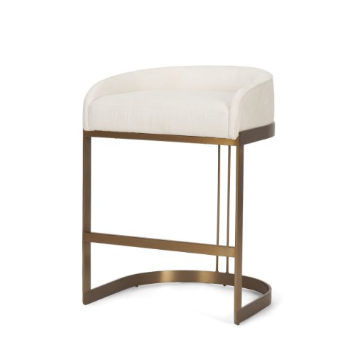 69452V - Hollyfield II Cream Fabric Seat W/ Gold Metal Base Counter Stool