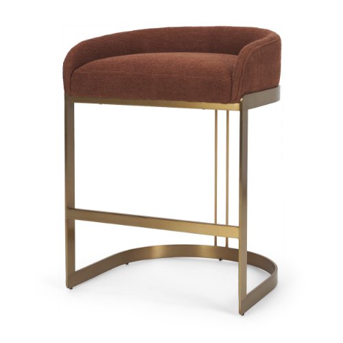 71262 - Hollyfield II Rhine 300 Fabric Seat Gold Metal Base Counter Stool