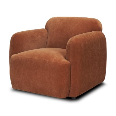 71197 - Saga Stonewashed Rust Chenille Fabric Upholstered Chair