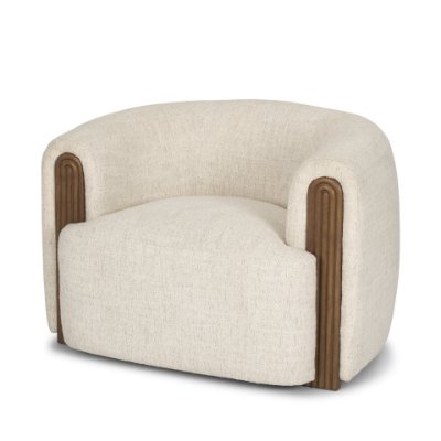 71199 - Kornelia Soft Oatmeal Fabric Barrel Accent Chair