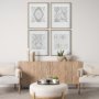 14922 - Ikat Patterns VI by Silvia Krause a Hand Embellished Textured Framed Art Print Matted under Glass