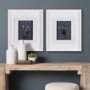 14565 - Botanical sketches V (Blue) by Mercana Studio Hand Embellished Framed Art Print Matted under Glass