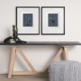 14574 - Botanical sketchesVI (Blue) by Mercana Studio Hand Embellished Framed Art Print Matted under Glass