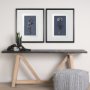 14576 - Botanical sketches II (Blue) by Mercana Studio Hand Embellished Framed Art Print Matted under Glass