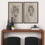 14479 - Sketch of Animal VII (Horse) by Mercana Studio a Hand Embellished Textured Framed Art Print