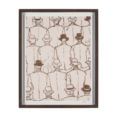 16083 - Overcoats by Mercana Studio Hand-Embellished Framed Artwork Matted under Glass