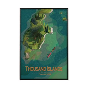 Thousand Islands GO (SM)  by Mercana Studio Textured Framed Artwork Matted