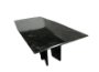 71355-ABC - Rionne 94.5" Solid Black Marble Angled Rectangular Dining Table