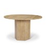 71360-AB - Torreno 42" Travertine Round Top Hexagon Pedestal Dining Table