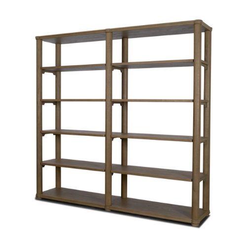 71326-AB - Alden Medium Brown Wood Open Shelving Unit