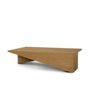 West Light Brown Oak Wood Rectangular Coffee Table