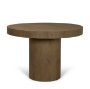 71342-AB - Lyonne 42" Round Medium Brown Oak Wood Pedestal Dining Table