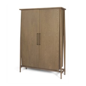 Hollis Gray-Brown Wood Curio Cabinet