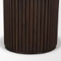 71215-AB - Marbrello 60" Pink Marble Top Espresso Brown Fluted Wood Round Dining Table