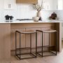 70818 - Taniel Light Brown Wood w/ Black Metal Counter Stool