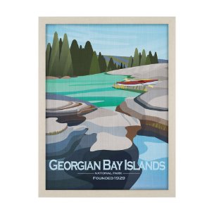 Georgian Bay Islands GO  by Mercana Studio Textured Framed Artwork Matted