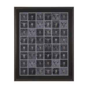 Forty-Eight by Natalia Boychenko-Tariq Hand-Embellished Textured Framed Artwork Matted under Glass
