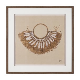 Papua Necklace II by Mercana Studio Hand-Embellished Textured Framed Artwork Matted under Glass