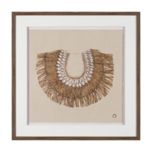 Papua Necklace III by Mercana Studio Hand-Embellished Textured Framed Artwork Matted under Glass