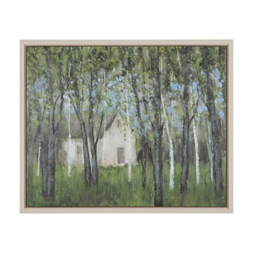 102760-FL - Summer Garden I by Mercana Studio Hand-Embellished Textured Framed Canvas Artwork