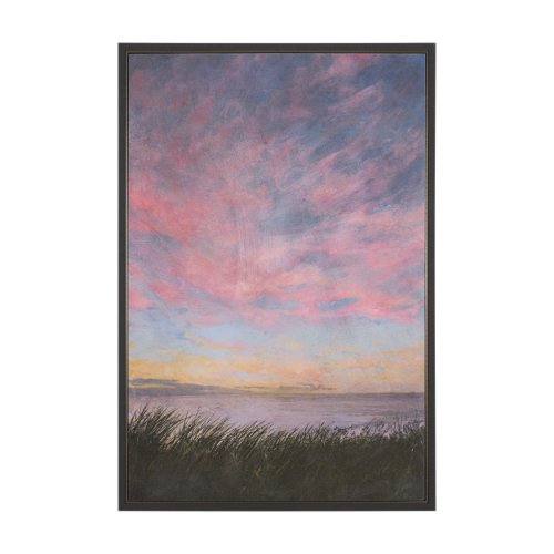 102784-FL - Crescent Sunset II by Mercana Studio Hand-Embellished Textured Framed Canvas Artwork