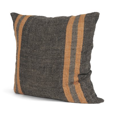 71427 - Mercer 20x20 Square Black w/Orange Stripes Decorative Pillow Cover