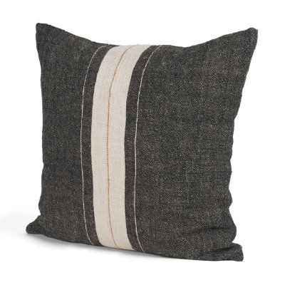 71431 - Cooper 20x20 Square Black w/ Cream Stripe Decorative Pillow Cover