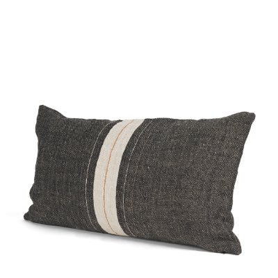 71432 - Cooper 14x26 Lumbar Black w/ Cream Stripe Decorative Pillow Cover