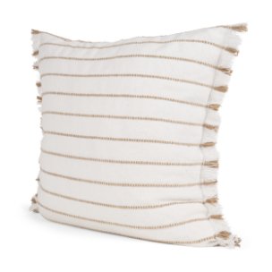 Willow 20x20 Square Cream w/ Camel Stripes Decorative Pillow Cover