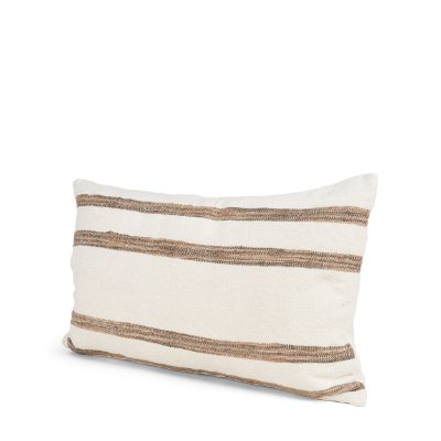 71460 - Maryn 13x21 Lumbar Cream w/ Brown Stripes Decorative Pillow Cover