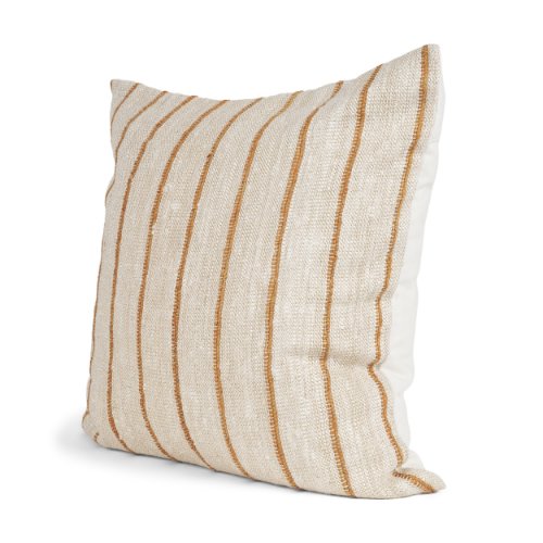 71461 - Merrick 22x22 Square Natural Beige w/ Orange Stripes Decorative Pillow