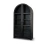 71309 - Suri Black Wood W/Glass Doors Arched Curio Cabinet
