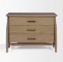 71322 - Hollis Gray-Brown Wood 3-Drawer Closed Nightstand