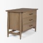 71322 - Hollis Gray-Brown Wood 3-Drawer Closed Nightstand