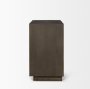 71339 - Cinder Distressed Dark Brown Wood Reeded 2-Door Closed Accent Cabinet