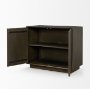 71339 - Cinder Distressed Dark Brown Wood Reeded 2-Door Closed Accent Cabinet