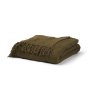 71454 - Kambal Dark Olive Green Woven Cotton Throw Blanket