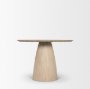 71353-AB - Allyson 42" Light Wood Base w/ Travertine Top Dining Table