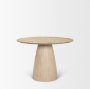 71353-AB - Allyson 42" Light Wood Base w/ Travertine Top Dining Table