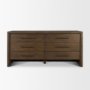 71238 - Belford 6-Drawer Dark Brown Oak Wood Dresser