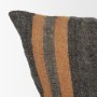 71427 - Mercer 20x20 Square Black w/Orange Stripes Decorative Pillow Cover