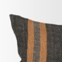 71428 - Mercer 14x26 Lumbar Black w/ Orange Stripes Decorative Pillow Cover