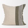 71433 - Hunter 20x20 Square Oatmeal w/ Green Stripe Decorative Pillow Cover