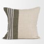 71433 - Hunter 20x20 Square Oatmeal w/ Green Stripe Decorative Pillow Cover