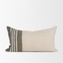 71434 - Hunter 14x26 Lumbar Oatmeal w/ Green Stripe Decorative Pillow Cover