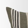 71434 - Hunter 14x26 Lumbar Oatmeal w/ Green Stripe Decorative Pillow Cover