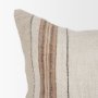 71440 - Maeve 20x20 Square Natural Linen w/ Orange Stripes Decorative Pillow Cover