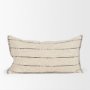 71448 - Lyle 14x26 Lumbar Oatmeal w/ Black Stripes Decorative Pillow Cover